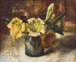 Irmin Henkel; Yellow Flowers in a Vase