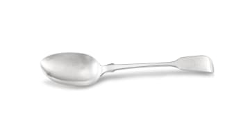 A Cape silver 'Fiddle' pattern basting spoon, Lawrence Twentyman, early 19th century