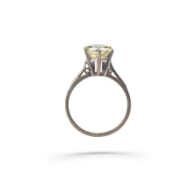 18k white gold light fancy yellow diamond solitaire