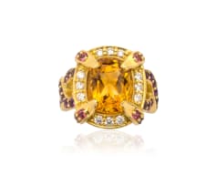 18k yellow gold citrine ring