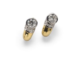 18k two-tone diamond earrings