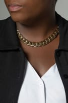 9k yellow gold Cuban link necklace