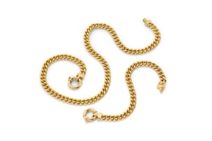 9k yellow gold necklace and bracelet pair