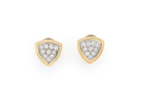 18k yellow gold diamond earrings