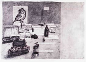 William Kentridge; Table with Sparrow (Left Hand)