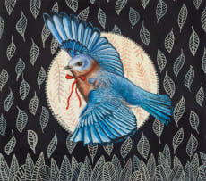 Angela Banks; Untitled (Bird with Ribbon)