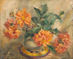 Emily Isabel Fern; Dahlias in a Vase