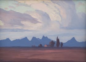 Jacob Hendrik Pierneef; House with Distant Mountains