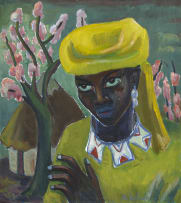 Maggie Laubser; Meidjie met Bloeisels (Girl with Blossoms)