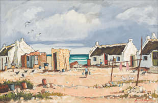 David Botha; Coastal Village Scene