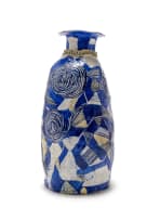 Ruan Hoffmann; Vase decorated with blue and white swirls