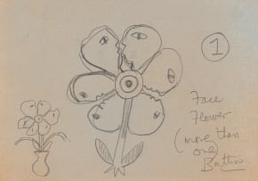 Walter Battiss; Hand; Butterfly (More than One); Bird's Nest; Face Flower (More than One); Untitled (Heads), five