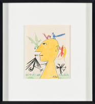 Walter Battiss; Yellow Head with Birds, five