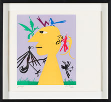 Walter Battiss; Yellow Head with Birds, five