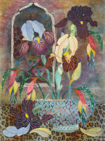 Catherine Paynter; Interior Scene (Irises and Monkeys)
