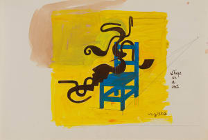 Walter Battiss; Presence on a Chair; Shape on a Seat; Shape on a Seat no.2, three