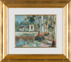 Sydney Carter; House with Bluegum Trees