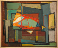 Bettie Cilliers-Barnard; Abstract Composition with Two Fish