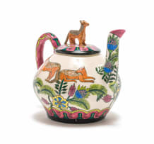 Bonakele (Bonnie) Ntshalintshali; Teapot with jackal and flower motif