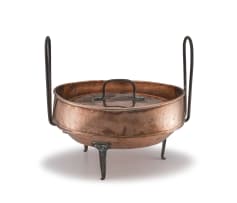 Cape copper tart pan and cover, Josiah Duffett, Cape Town, 1850-1899