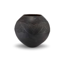 Mncane Nzuza; Pit-fired earthenware Ukhamba with relief and incised patterns