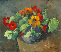 Hennie Niemann Snr; Nasturtiums in a Vase