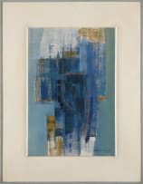 Bettie Cilliers-Barnard; Abstract Composition in Blue and Gold