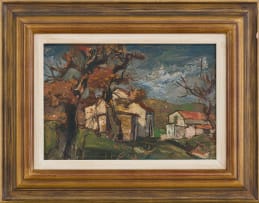 Gregoire Boonzaier; Trees and Houses in a Landscape