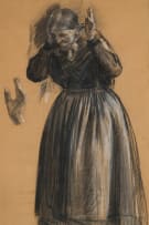 Frans Oerder; Studie van Ou Vrou en Hand (Study of Old Woman and Hand)