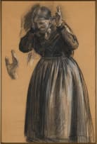 Frans Oerder; Studie van Ou Vrou en Hand (Study of Old Woman and Hand)