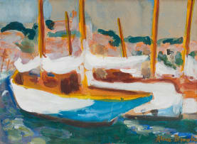 Alice Elahi; Boats in a Harbour