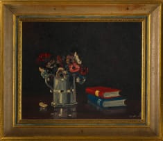 Cecil Rochfort D'Oyly-John; Still Life with Vase of Flowers and Books