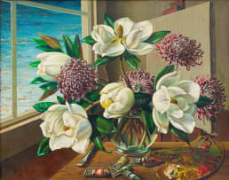 Vladimir Tretchikoff; Still Life with Magnolias in a Vase