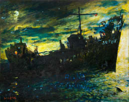 Walter Meyer; Ship in the Moonlight