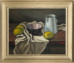 David Botha; Still Life with Lemons, Bowl and a Jug