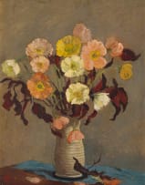 Nita Spilhaus; Poppies in a White Vase
