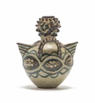 Dinah Molefe; Double-spouted vessel with incised and relief decoration