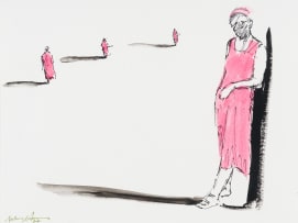 Nelson Makamo; Untitled (Figures in Red)