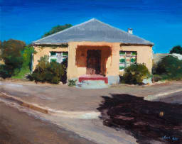 Clare Menck; House with Green Panes, Fraserburg II; Farmhouse Outside Merweville II; Truck with Trailer, Worcester II, three