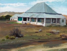 Clare Menck; House with Green Panes, Fraserburg II; Farmhouse Outside Merweville II; Truck with Trailer, Worcester II, three