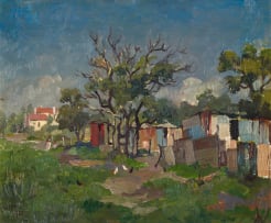 Gregoire Boonzaier; Township Scene with Chickens