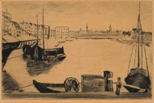 Continental School 20th Century; Harbour Scene; Canal Scene, two