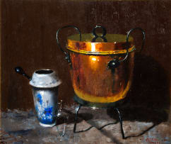 Hennie Griesel; Still Life with Copper Pot