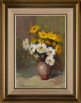 Wessel Marais; Daisies in a Vase