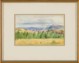 Walter Battiss; Landscape with Distant Mountains