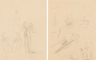 Alexis Preller; Nude Studies (recto); Still Life with Plants (verso)