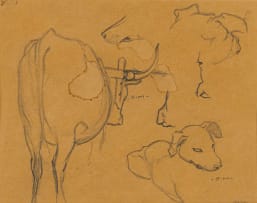 Erich Mayer; Dog and Cow sketch