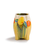 Clarice Cliff; Bizarre Stamford vase with 'Delecia Citrus' pattern