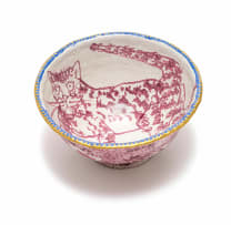 Hylton Nel; Bowl with cat and flower motif