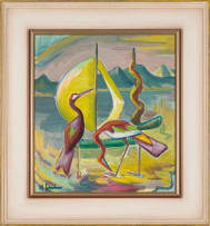 Maggie Laubser; Birds and Boat